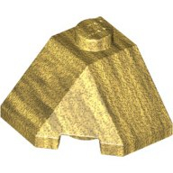 Lego kostka (kostička) 2x2 úhel 45° šikmá střecha roh, zlatá (6388245)